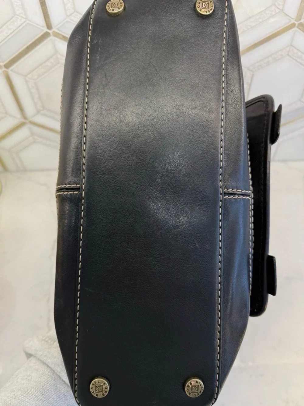 vintage Michael Kors black leather satchel bag